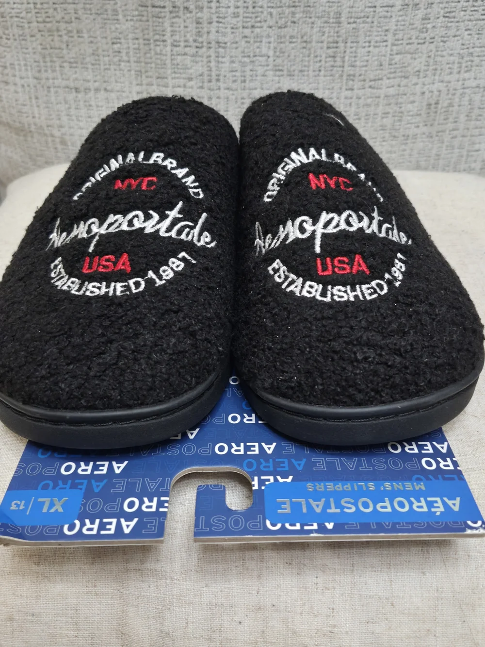 Aeropostale Men's Black Slip-On Slippers Size 13men